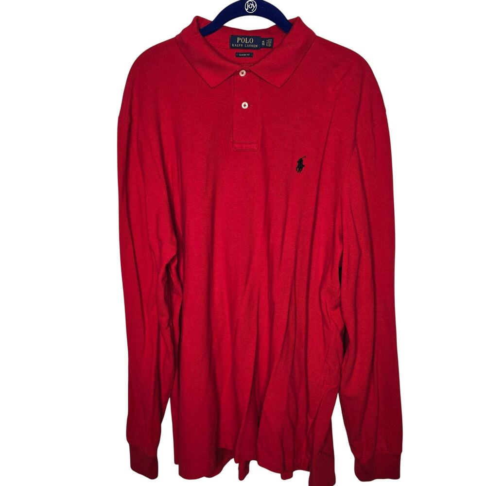 Polo Ralph Lauren Classic Fit Red Long Sleeve Polo Shirt XL Pony Logo